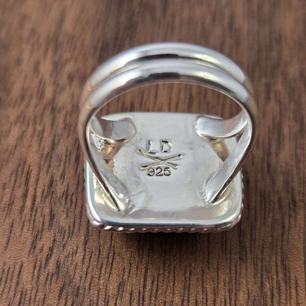 Labradorite Rectangular Sterling Silver Handmade Ring - Picture 5 of 12